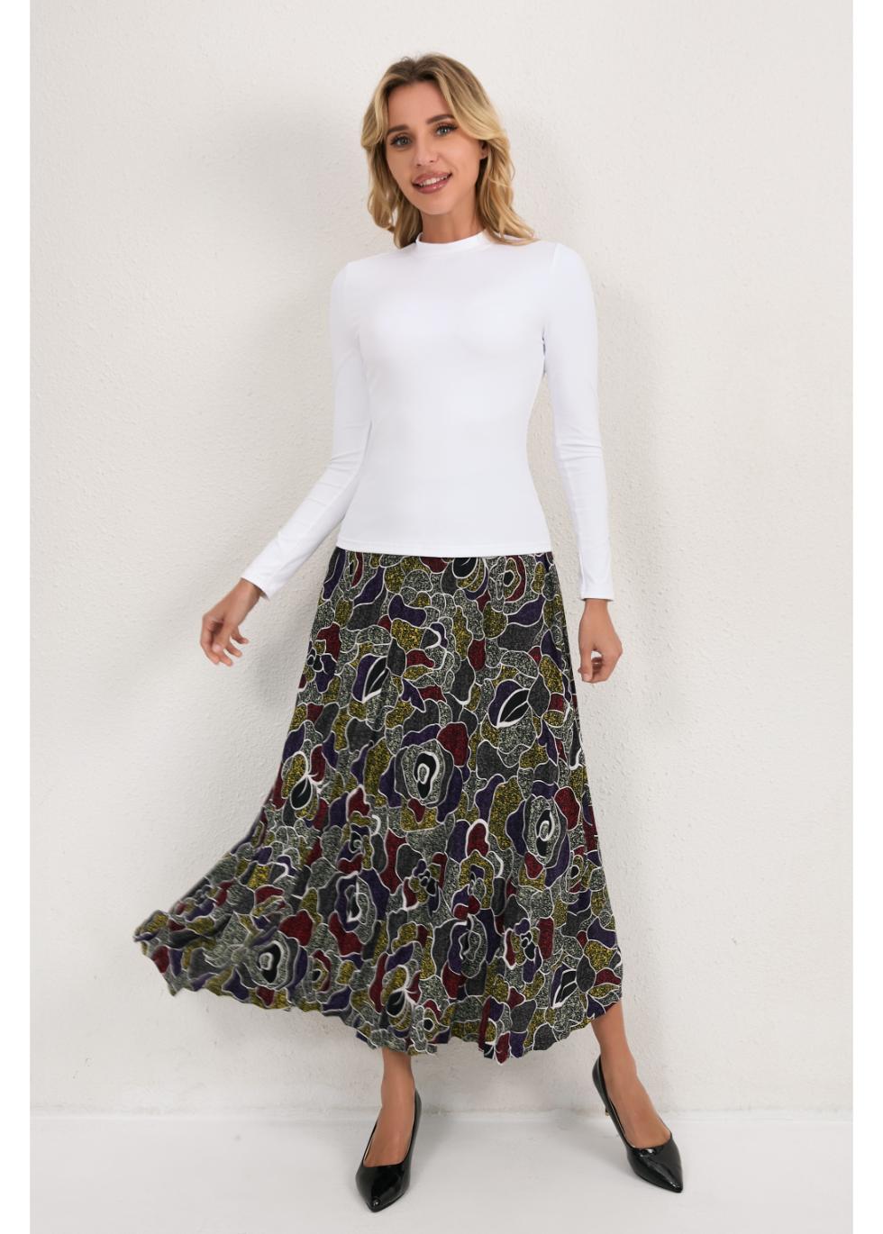 Mystic Petal Midi Skirt