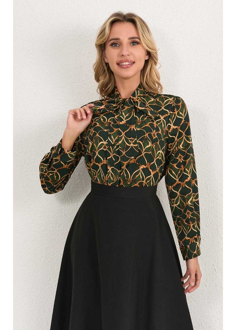 Olive Short Bow Blouse