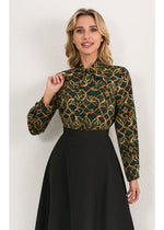 Olive Short Bow Blouse