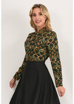 Olive Short Bow Blouse