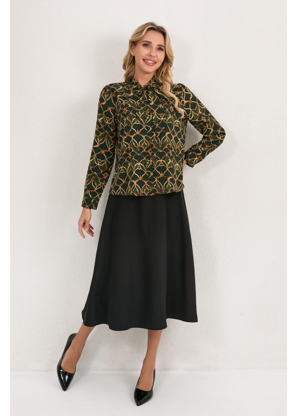 Olive Short Bow Blouse