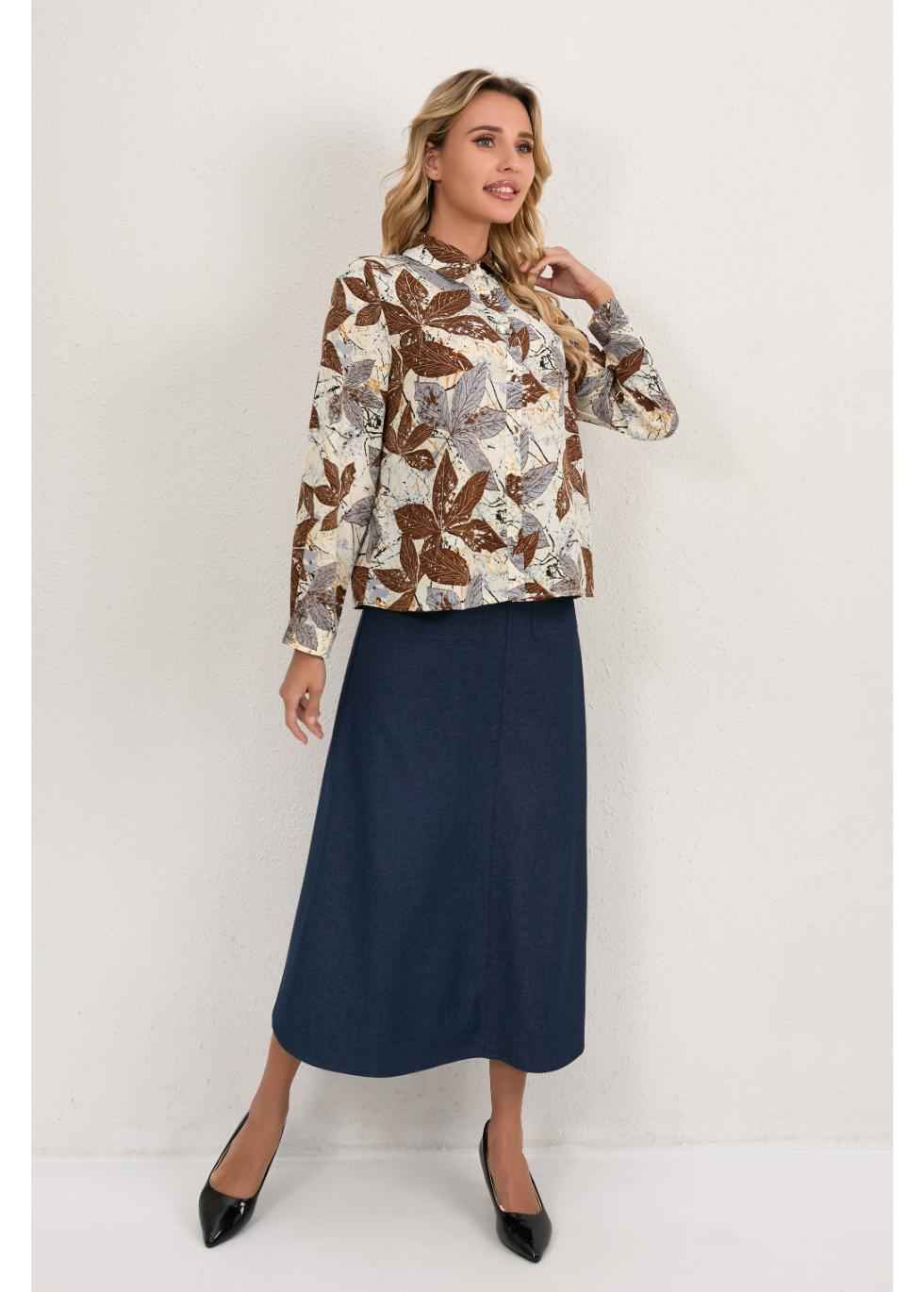 Harbor Blue Pocket Midi Skirt