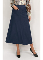 Harbor Blue Pocket Midi Skirt