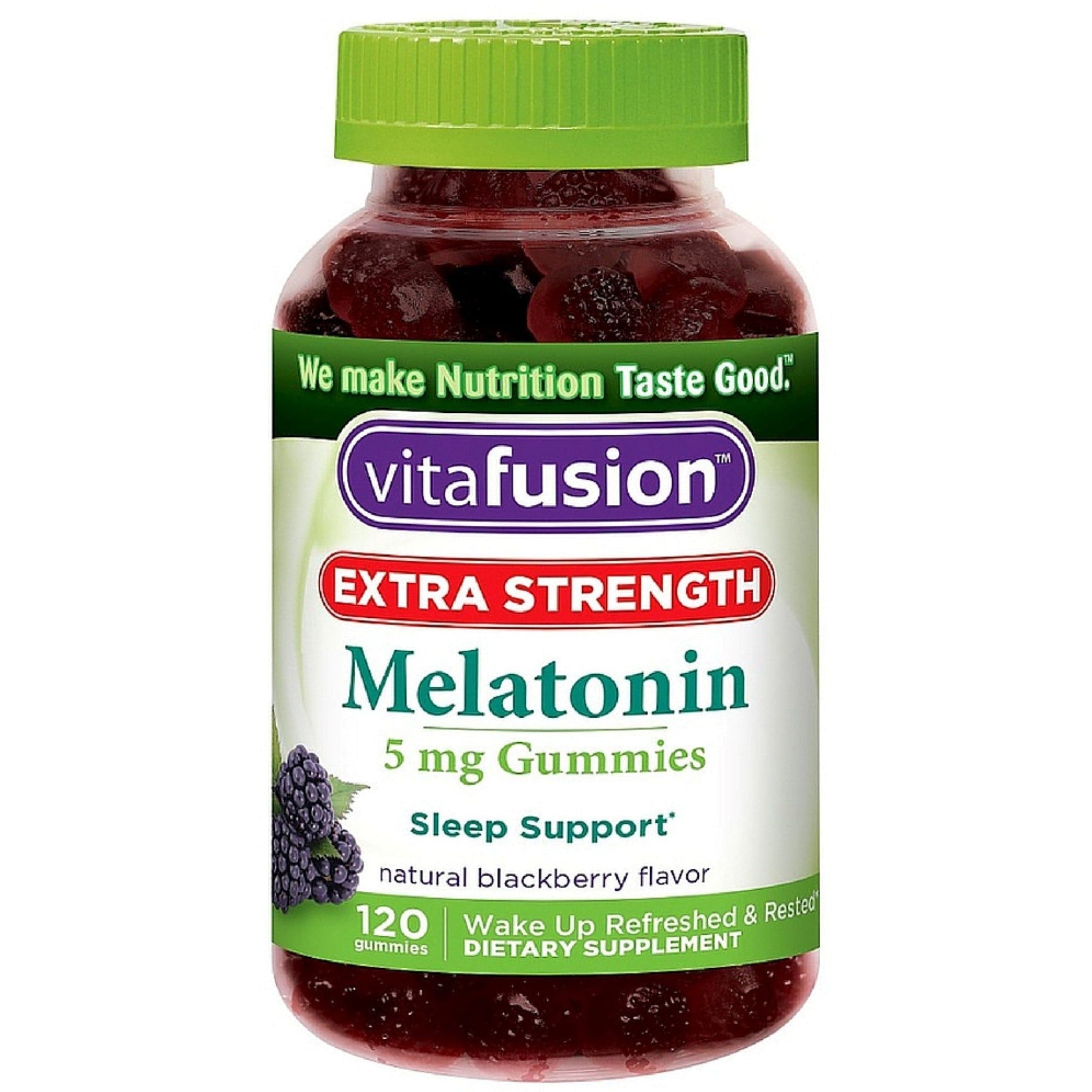 Vitafusion Extra Strength Melatonin 5 Mg Gummies Natural Blackberry Flavor