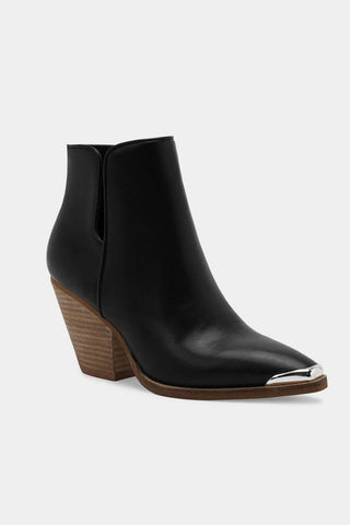 MayFair Pointed Metal-Tip Toe Block Heel Ankle Boots - By Baano