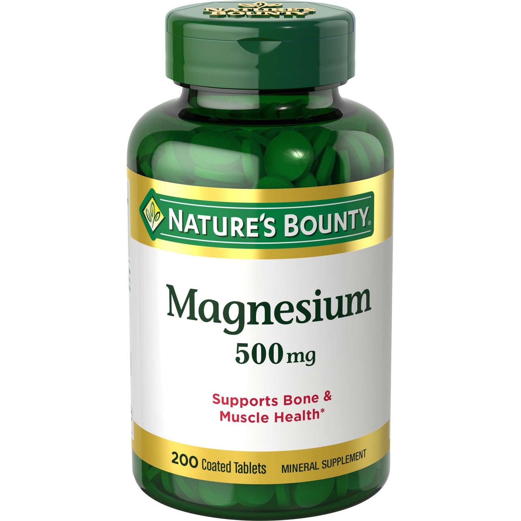 Nature's Bounty Mineral Magnesium Coated Tablets, 500 Mg