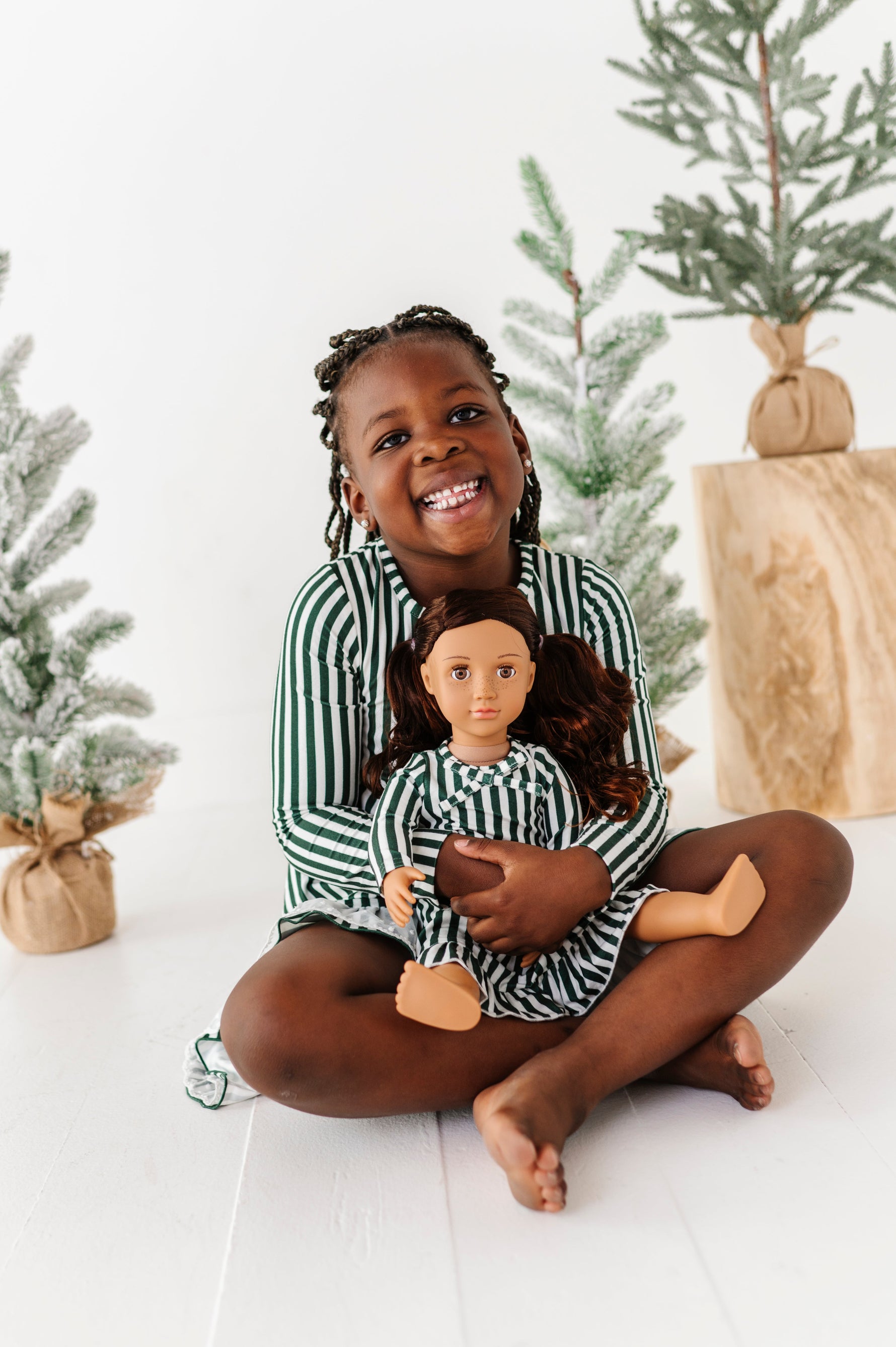 Green Stripes | DOLL DRESS - By Baano