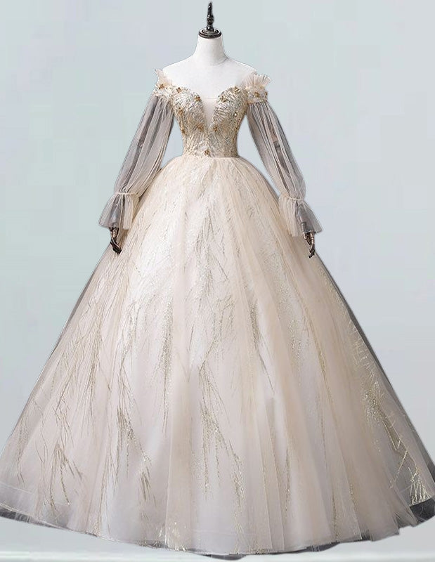 Off-Shoulder Tulle Ball Gown | Girls' Prom & Evening Dress | Elegant & Formal