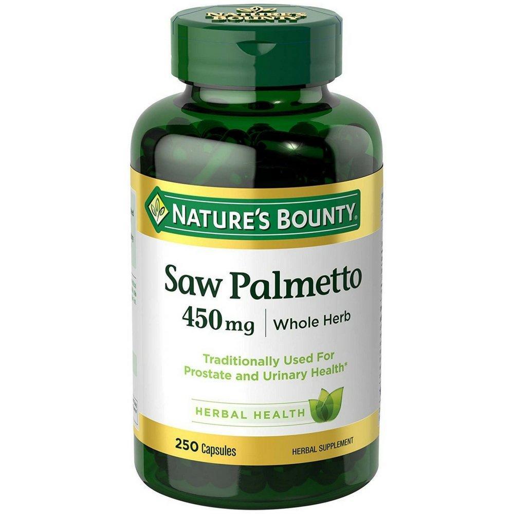 Nature's Bounty Saw Palmetto 450 Mg Herbal Supplement Capsules