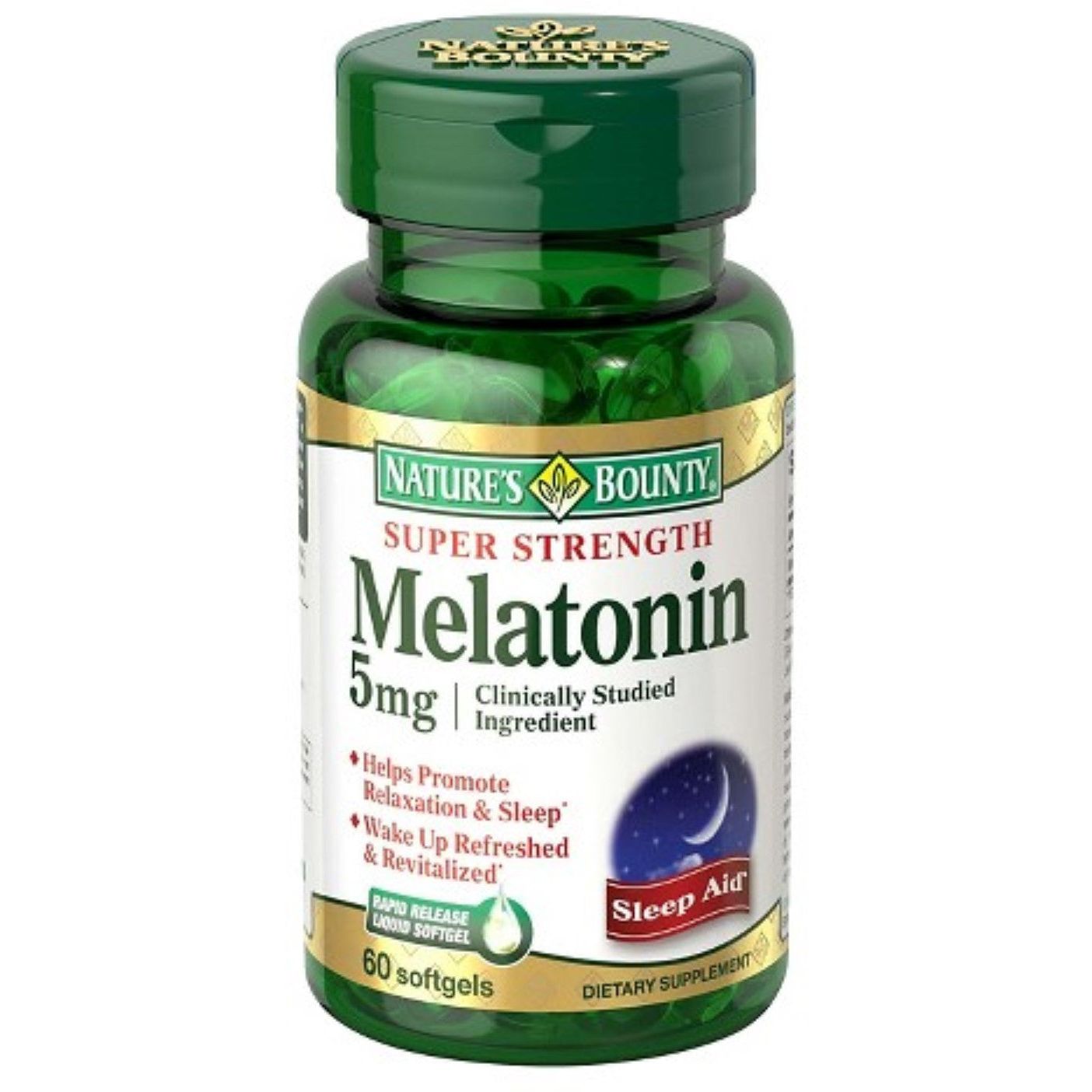 Nature's Bounty Sleep Health Melatonin Rapid Release Softgels, 5 Mg
