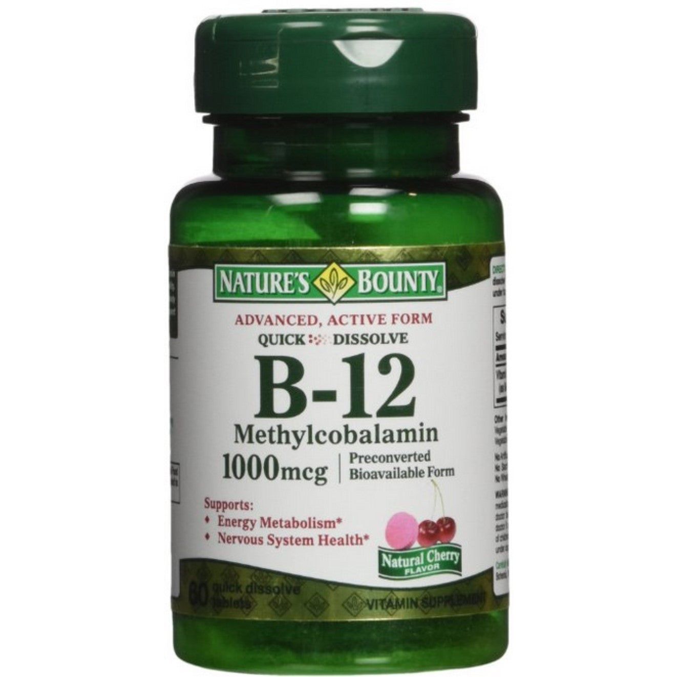 Nature's Bounty Vitamin B 12, Methylcobalamin, 1000 Mcg, Quick Dissolve Tablets