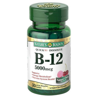 Nature's Bounty Vitamin B-12 5000 Mcg Quick Dissolve Tablets, Natural Cherry Flavor