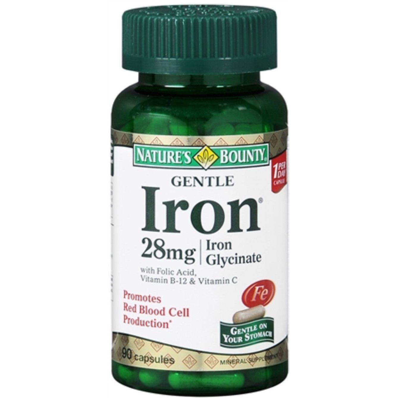 Nature's Bounty Gentle Iron 28 Mg - 90 Capsules
