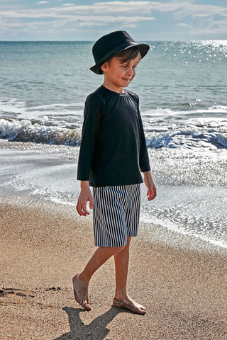 Lycra Black Boys Swim Shirts T2450 - By Baano