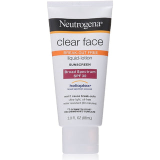 Neutrogena Clear Face Break-Out Free Liquid Lotion Sunscreen With Broad Spectrum SPF 30 - 88ml