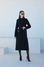 Alaska Classic Cashmere Blend Overcoat in Black