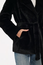 Faux Mink Effect Fur Coat
