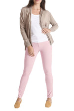 Peace of Cloth Zip & Button Closure 5 Pocket Belt Hoop Solid Twill Pant - Glamourous Grace