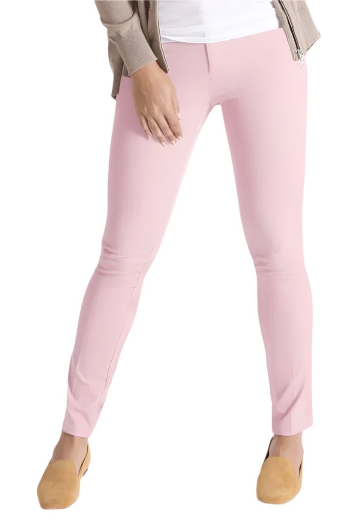 Peace of Cloth Zip & Button Closure 5 Pocket Belt Hoop Solid Twill Pant - Glamourous Grace