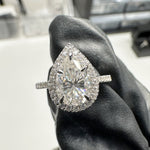 2.0ct Pear Cut Moissanite Diamond Engagement Ring Ring Deluxe Fine Jewelry