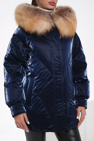 Genuine Red Fox Premium Down Fill Vinyl Parka - By Baano