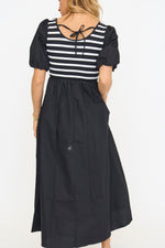 Balloon Sleeve Mixed Media Dress - By Baano