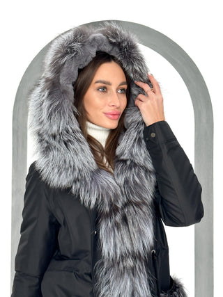 Genuine Silver Fox Fur Rabbit Fur Insulated Parka - By Baano