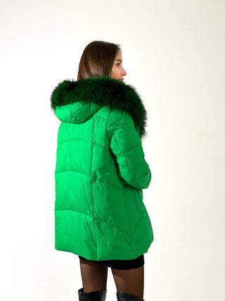 Genuine Silver Fox Fur Down Fill Parka - By Baano
