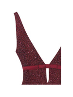 Elora Crimson Sequin Beaded Keyhole Maxi Dress Miss Circle