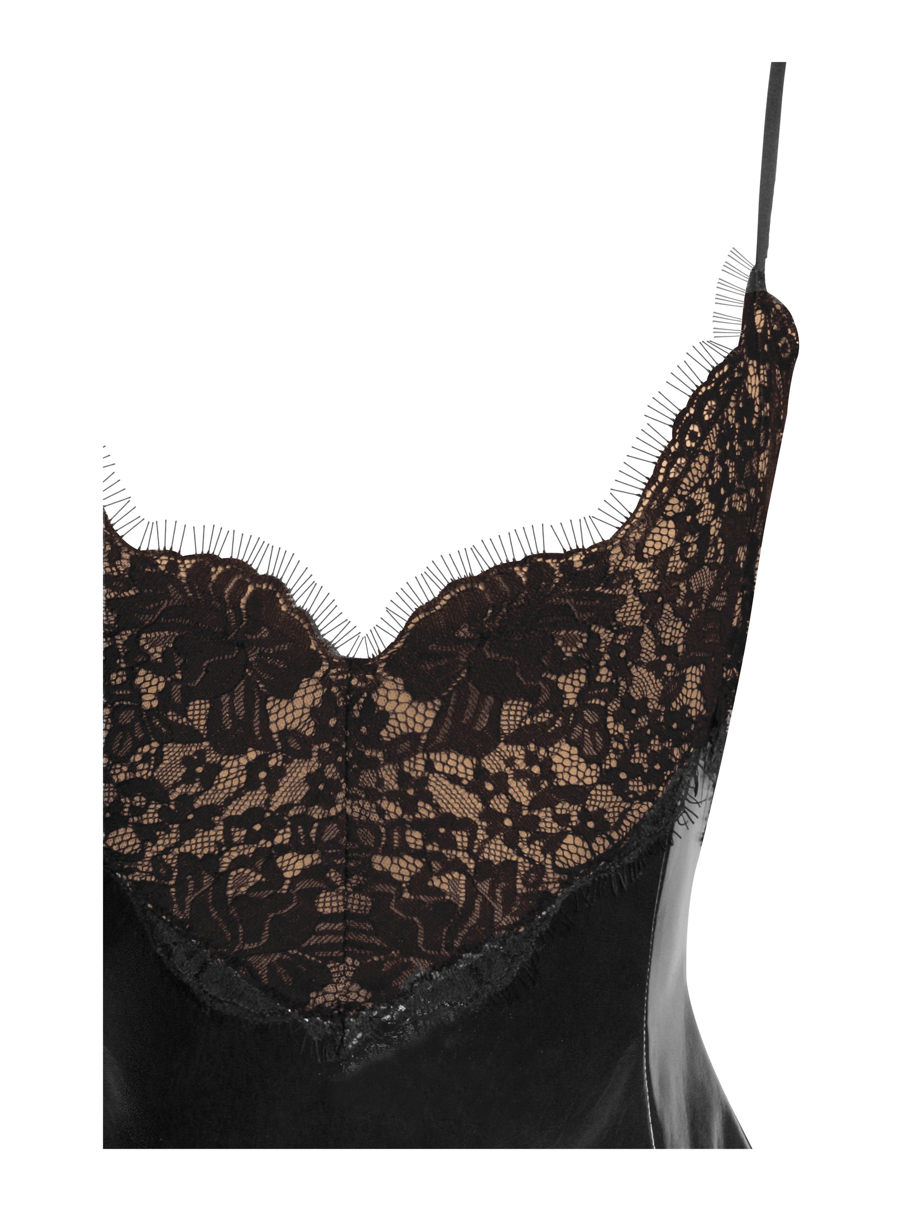 Shelby Black Vegan Leather with Lace Mini Dress Miss Circle