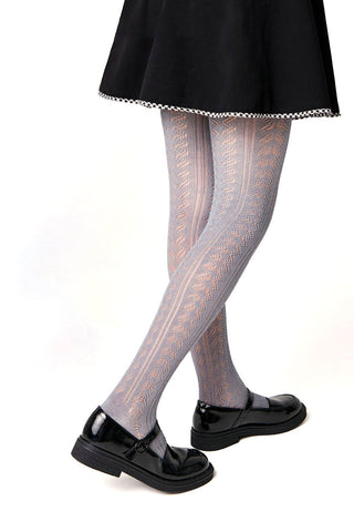 Conte-Kids Cotton Tights Miss 617 - Lace Pattern - By Baano