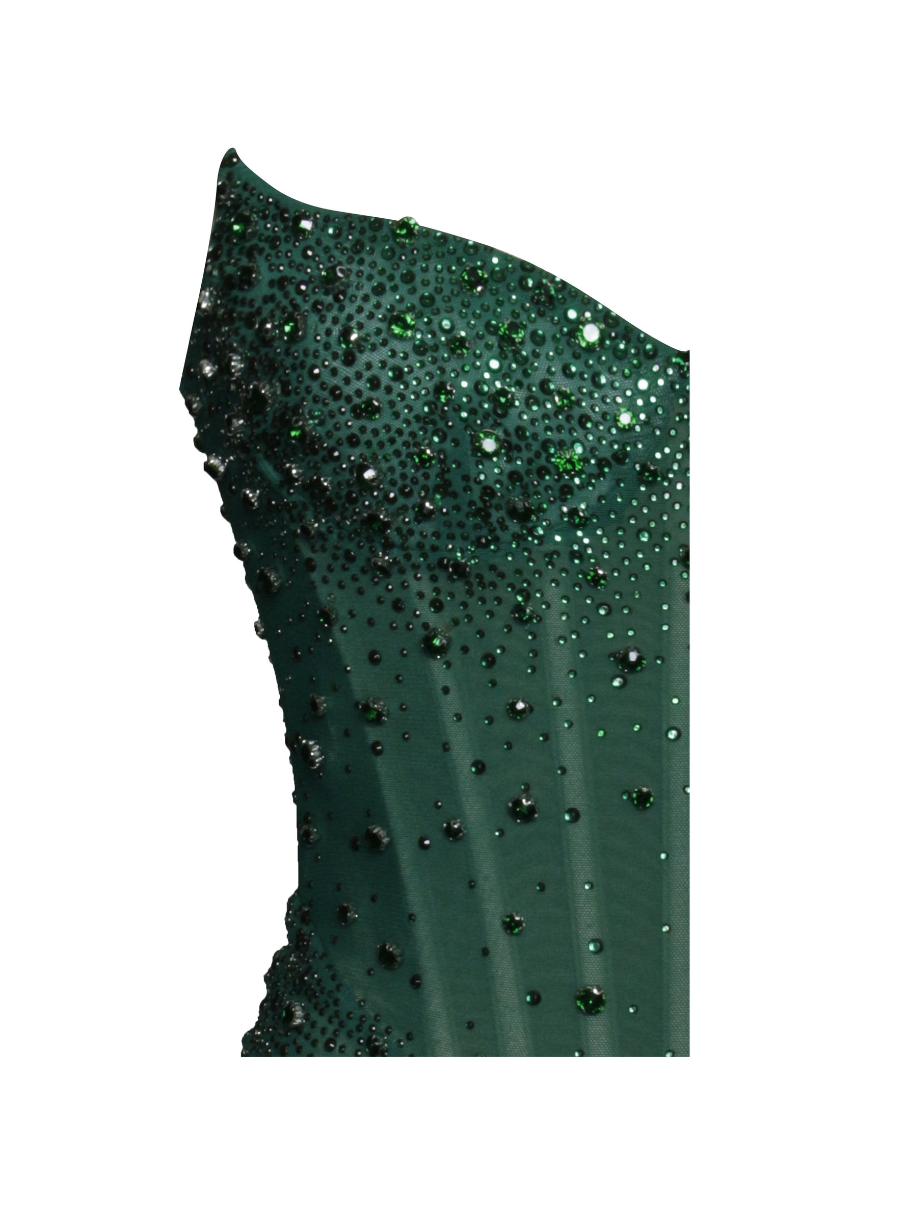 Fatima Green Crystal Sleeveless Corset Mermaid Maxi Dress Miss Circle