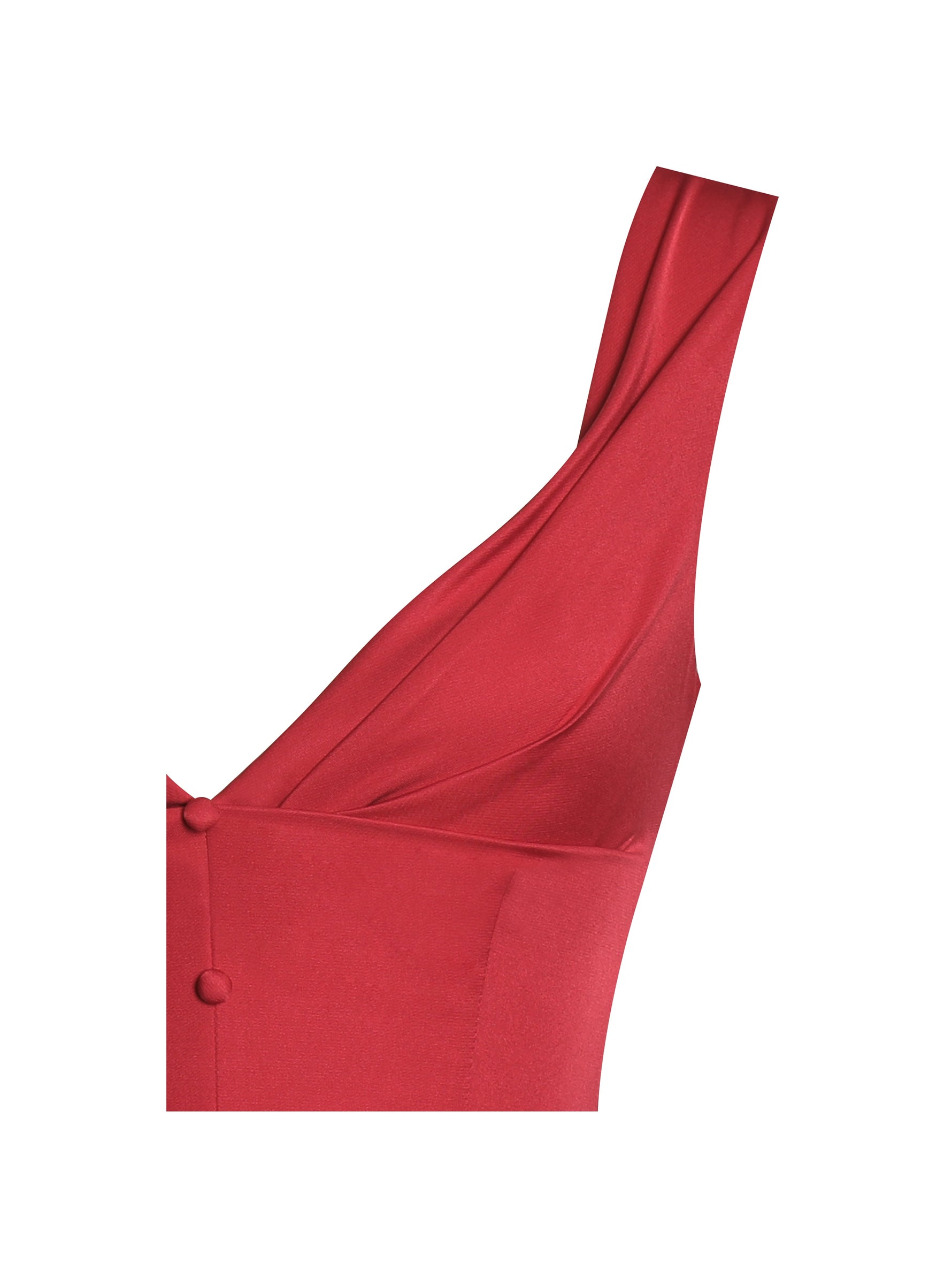 Nahla Red Drop Waist Midi Dress with Buttons Miss Circle