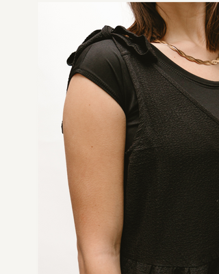 Elegant Basic Cap Sleeve Halftee - By Baano