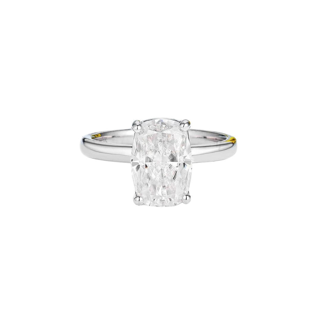 2.5ct Elongated Cushion Cut Solitaire Moissanite Engagement Ring Ring Deluxe Fine Jewelry
