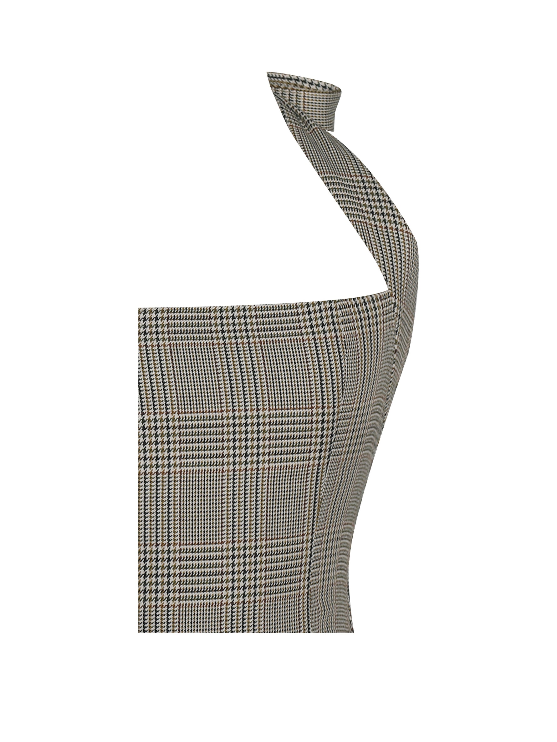 Dacia Plaid Halter Lace-up Bubble Mini Dress Miss Circle