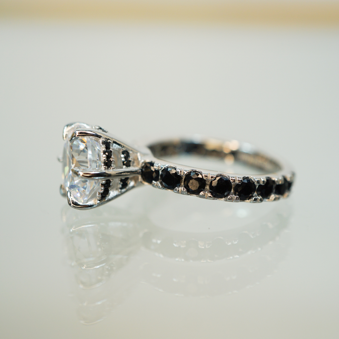 3.5ct Round Cut Moissanite Double Halo Engagement Ring Ring Deluxe Fine Jewelry