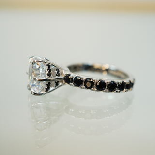 3.5ct Round Cut Moissanite Double Halo Engagement Ring Ring Deluxe Fine Jewelry