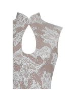 Tavia White Beaded Teardrop Neckline Maxi Dress Miss Circle