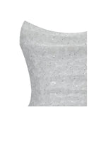 Tressa White Beaded Mesh Strapless Mini Wedding Dress