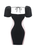 Nova Black Contoured Sweetheart Puff Sleeve Mini Dress Miss Circle