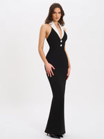 Raelyn Black and White Business Casual Maxi Dress Miss Circle