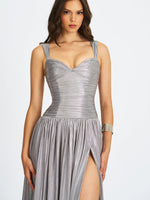 Palmer Silver Glitter Drop Waist Maxi Dress Miss Circle