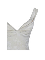 Chelsea Ivory Jacquard Ruched Bust Sweetheart Midi Dress Miss Circle