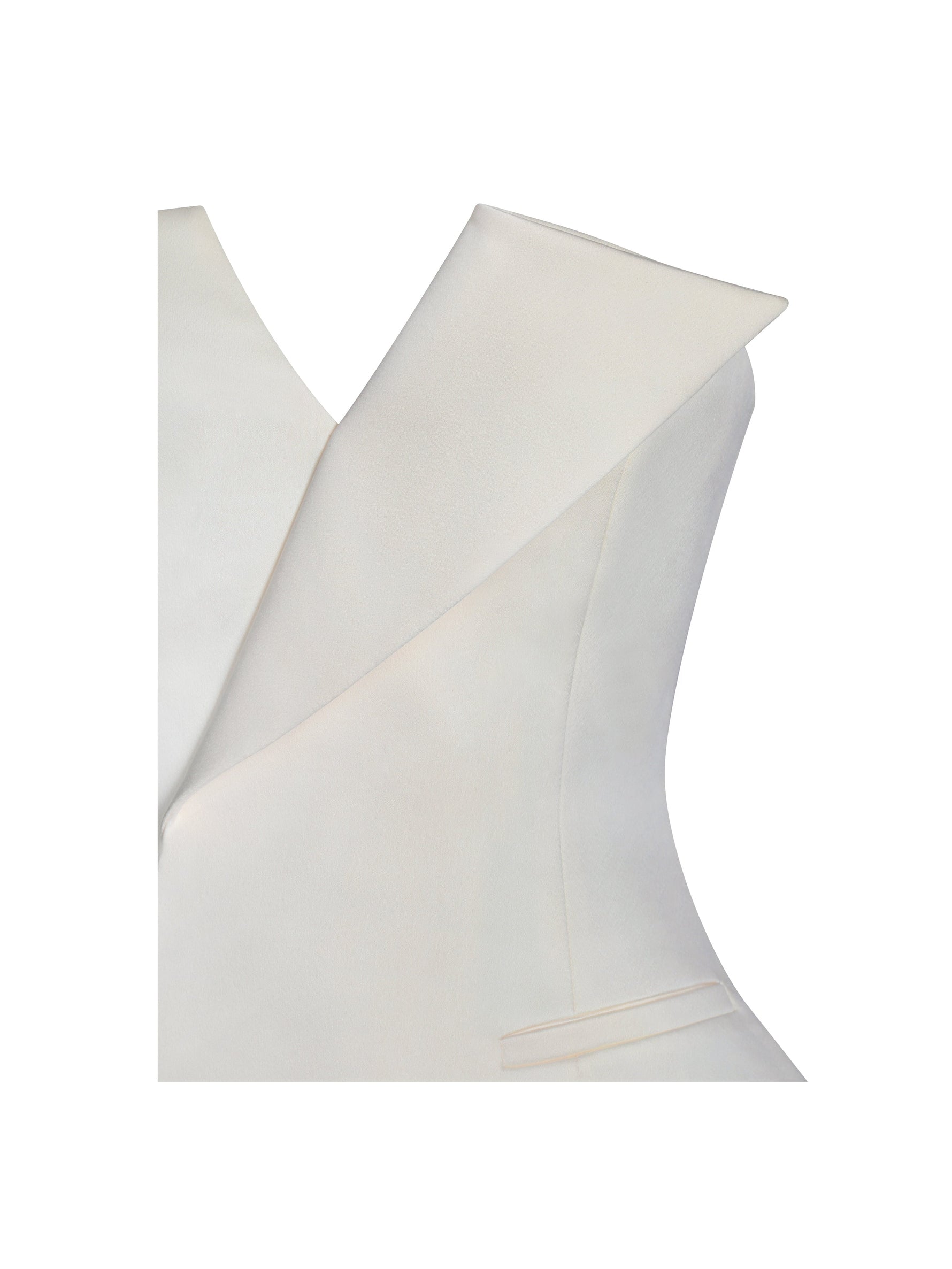 Yani Ivory Asymmetrical Lapel Sleeveless Peplum Top Miss Circle