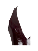 Jaslene Mahogany Ruched Peplum Plunge Halter Midi Dress Miss Circle