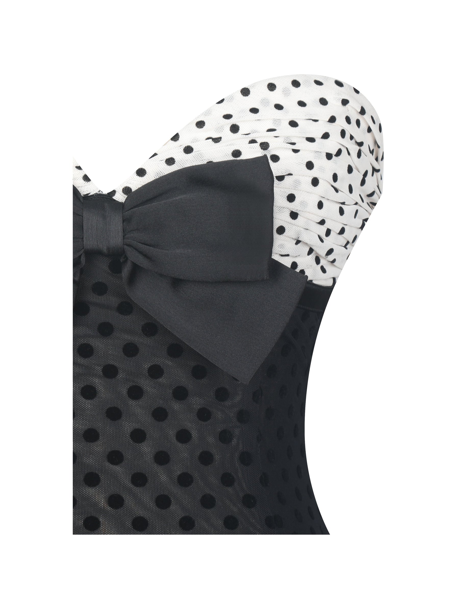 Faith Black and White Polka Dot Sweetheart Maxi Dress Miss Circle