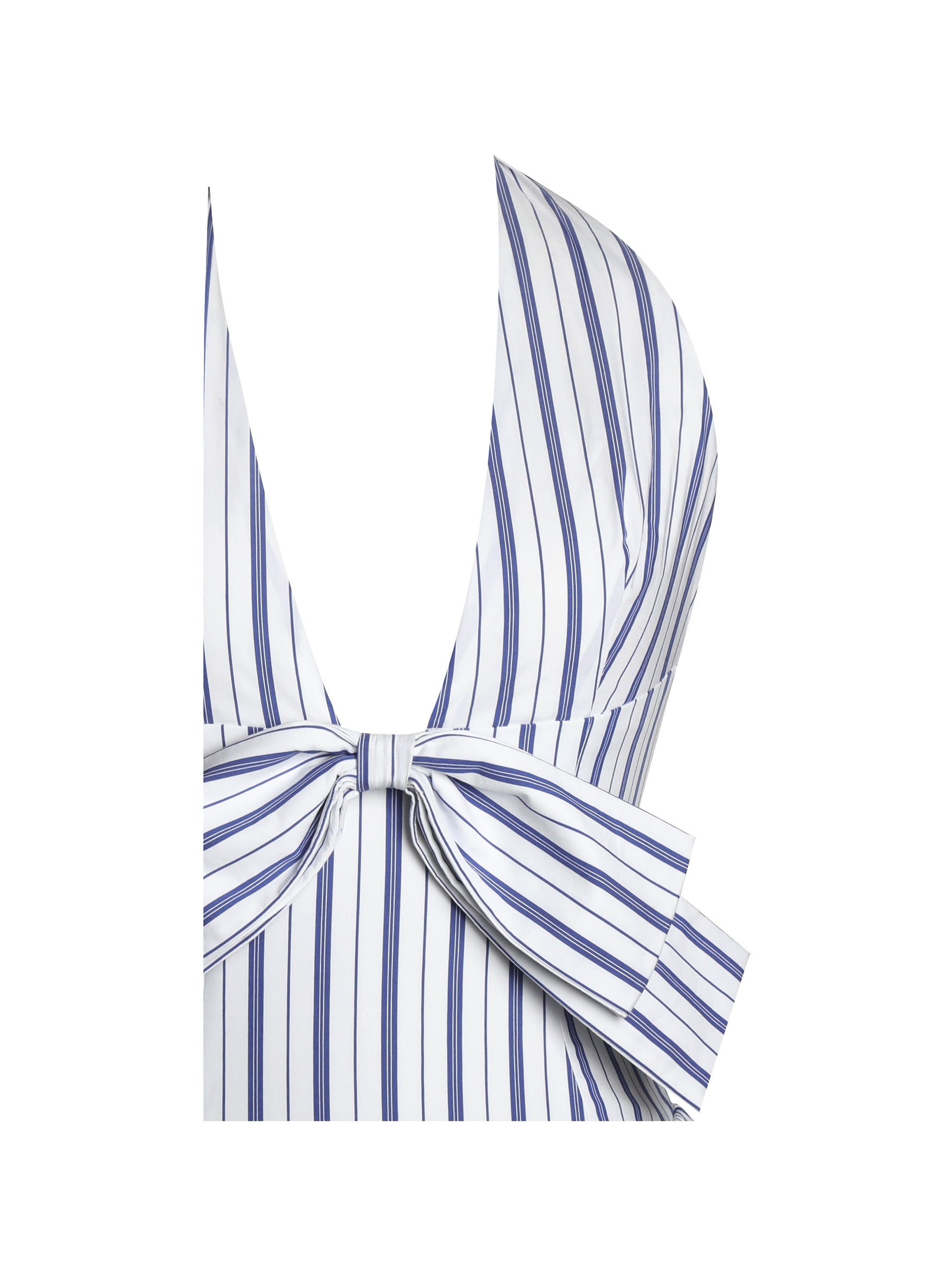 Mackenna Navy Stripe Halter Smock Back Maxi Dress Miss Circle