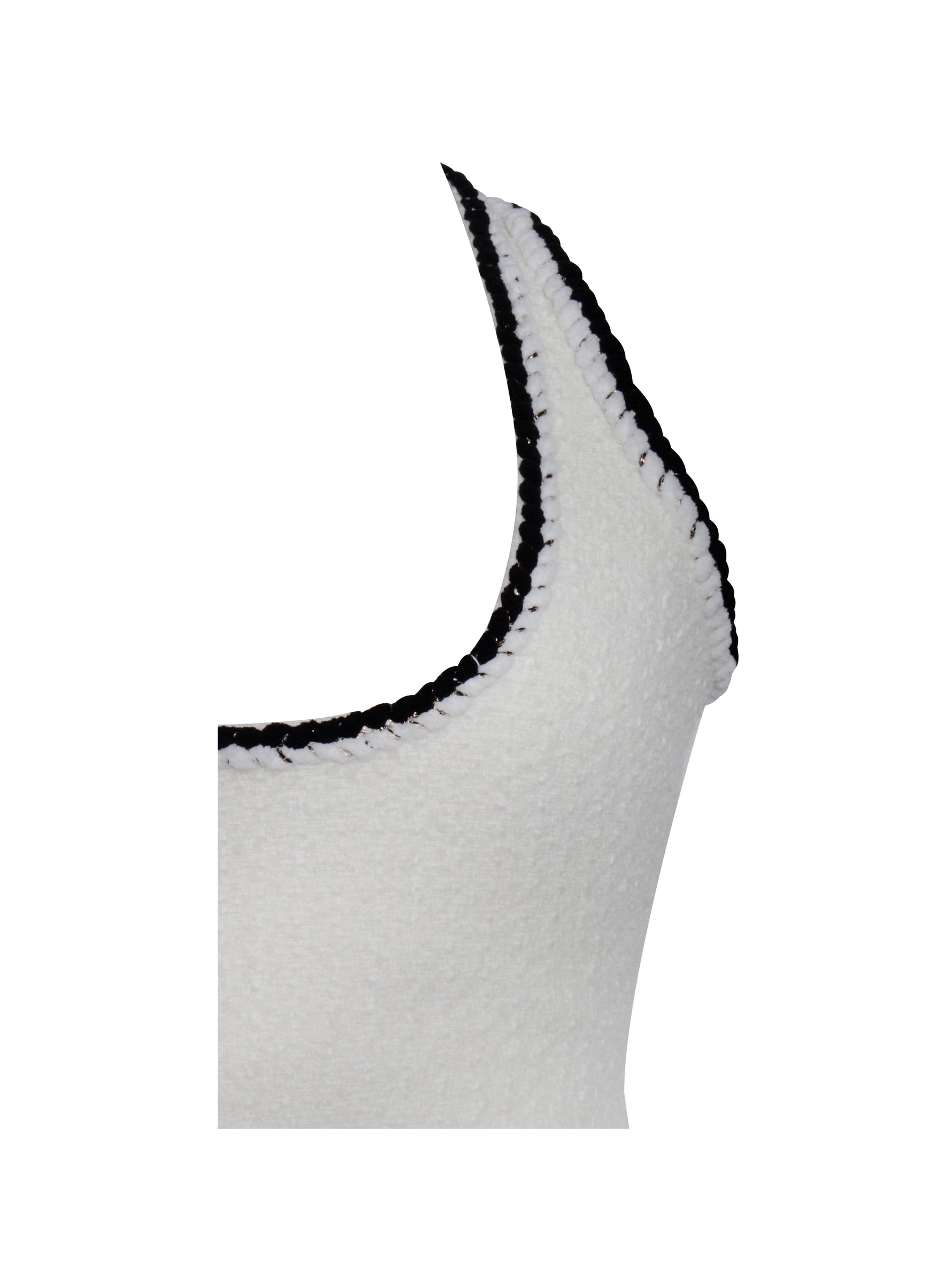 Natalie U Neck Halter Drop Waist Tweed Midi Dress Miss Circle