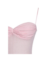 Pallas Pink Lace Trim Crochet Mermaid Maxi Dress